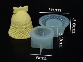 Molde silicona porta vela campana 
